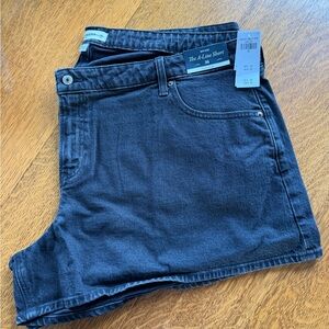 Abercrombie & Fitch Mid Rise Black Denim Shorts